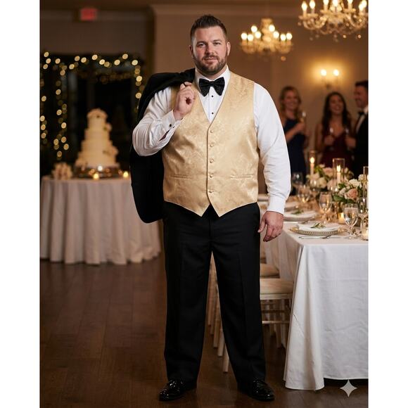 Vesuvio Napoli Other - Men's Paisley Formal Tuxedo Vest and Bow-Tie. Wedding,‎ Prom, Cruise, Dress